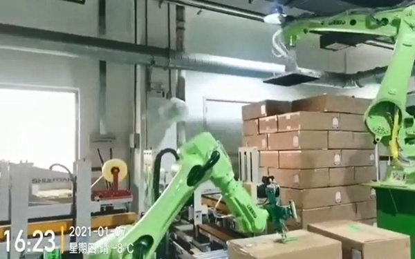 机器人纸箱码垛搬运视频
